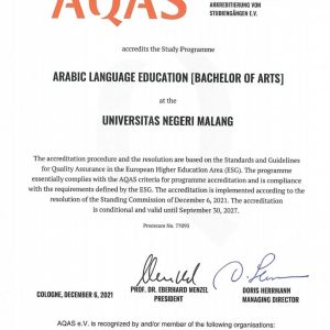 Akreditasi Internasional AQAS